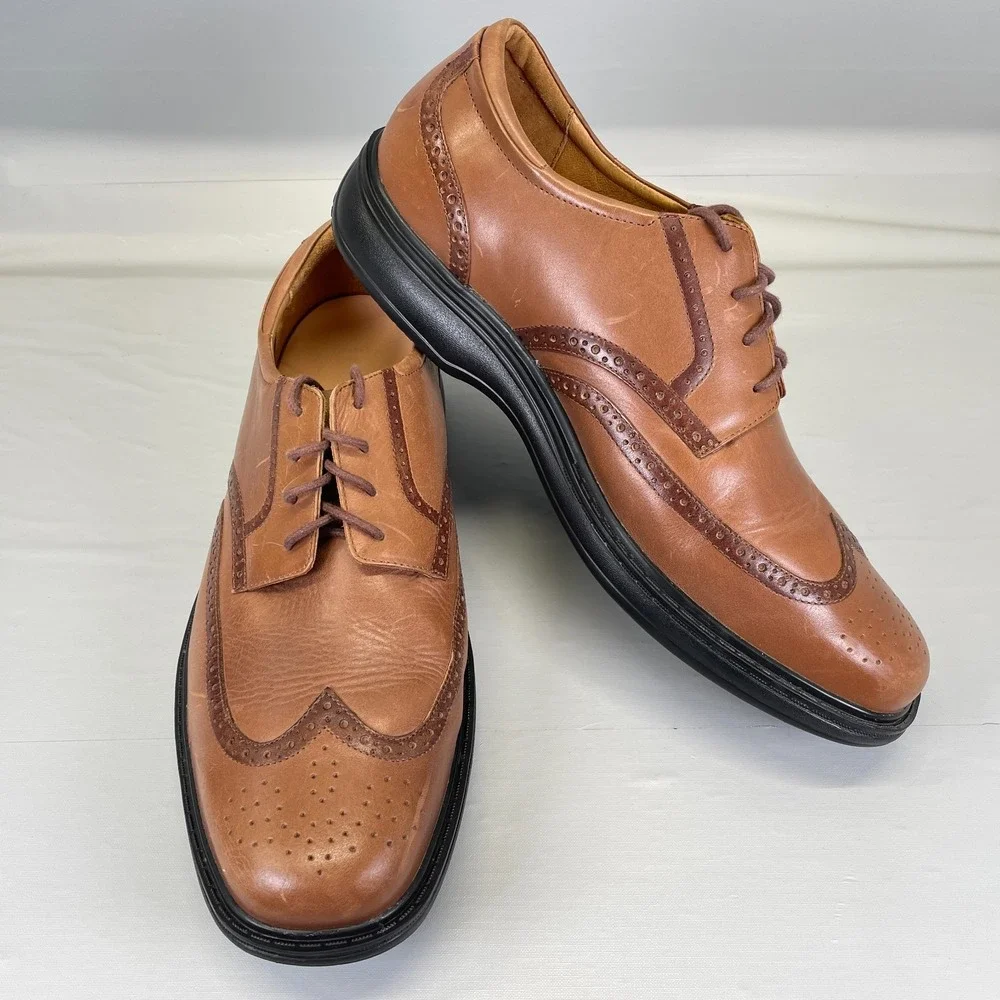 Dr. Comfort Wing Oxford Shoes Mens Size 12 XW Brown Leather Lace Up Diabetic